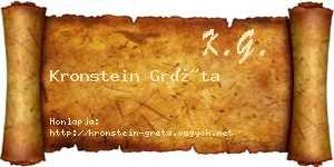 Kronstein Gréta névjegykártya